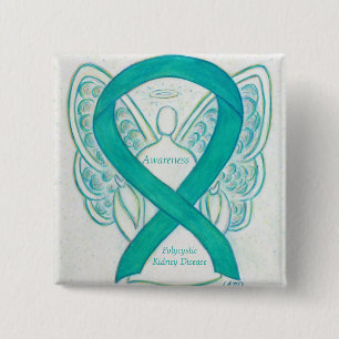 Polycystic Kidney Disease Awareness Angel Art Pins