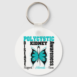Polycystic Kidney Disease Awareness Butterfly Key Ring