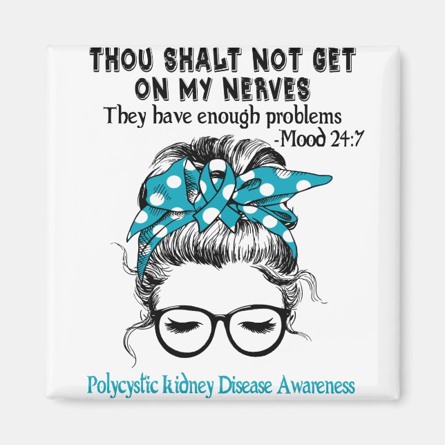 Polycystic Kidney Disease Awareness Ribbon Support Magnet (Front)