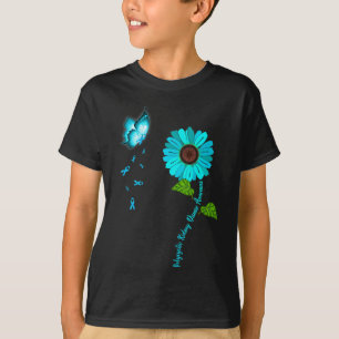 Polycystic Kidney Disease Awareness Teal Butterfly T-Shirt