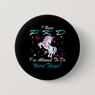Polycystic Kidney Disease Pkd Awareness Unicorn Su 6 Cm Round Badge