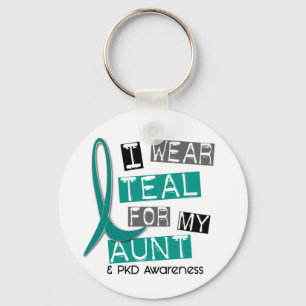 Polycystic Kidney Disease PKD Teal For Aunt 37 Key Ring