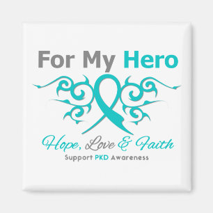 Polycystic Kidney Disease (PKD) Tribal Ribbon Hero Magnet