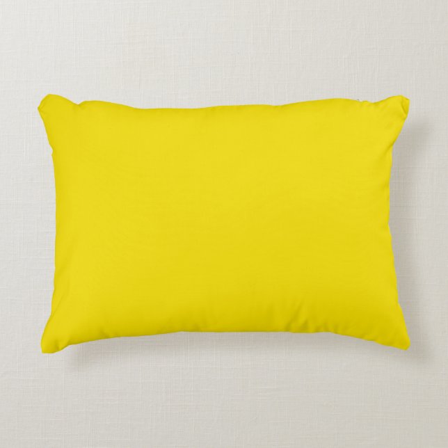 Polyester Accent Pillow 16" x 12", Lemon Yellow (Front)