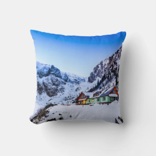 Polyester Throw Pillow, Malaiesti, Bucegi mountain Cushion