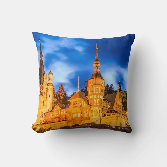 Polyester Throw Pillow, Throw Pillow Peles (Front)