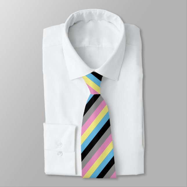 Polygender Flag Neck Tie (Tied)