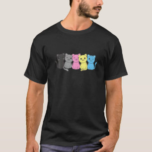 Polygender Flag Pile Pride Lgbtq Cats Cute Cat T-Shirt