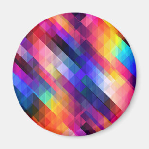 Polygon abstract colorful pattern magnet