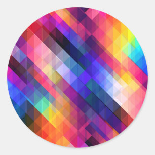 Polygon abstract colourful pattern classic round sticker