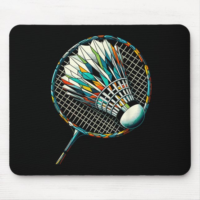 Polygon Art Badminton Player Shuttle Badmintoner  Mouse Mat (Front)