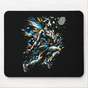 Polygon Art Badminton Player Shuttle Women Badmint Mouse Mat