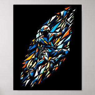 Polygon Art Rock Climber Climbing Bouldering Bould Poster