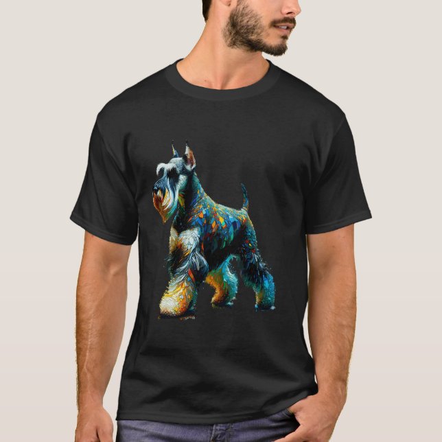 Polygon Art Standard Schnauzer T-Shirt (Front)