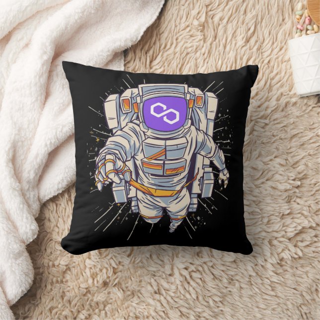 Polygon Astronaut - matic Crypto  Cushion (Blanket)