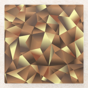 Polygon Background: Abstract Textured Art Glass Coaster
