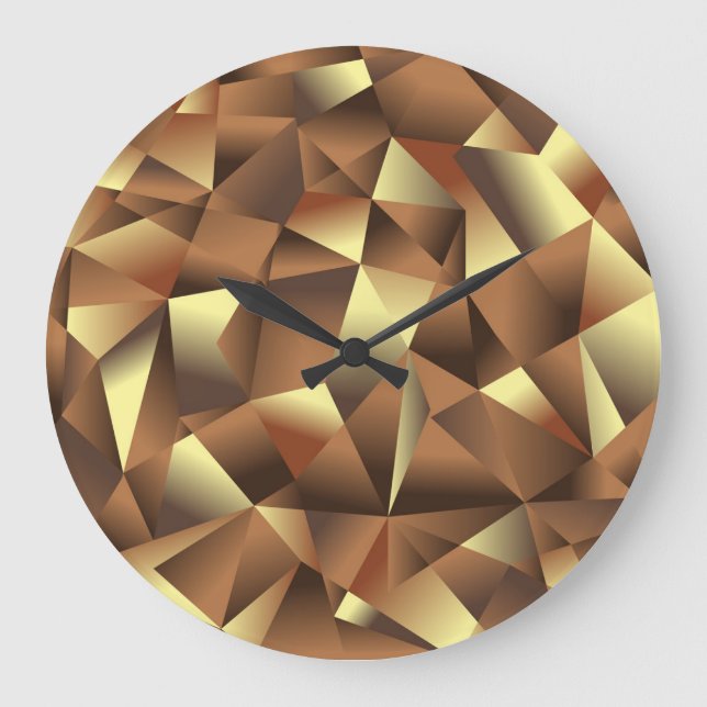 Polygon Background: Abstract Textured Art Large Clock (Front)