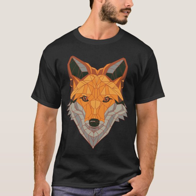 Polygon Fox Head Low Poly T-Shirt (Front)