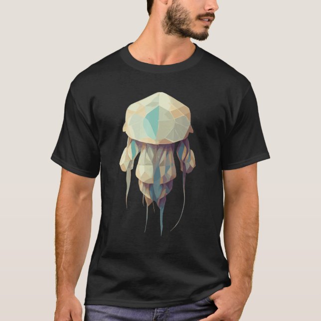 Polygon Jellyfish Cute Low Poly T-Shirt (Front)