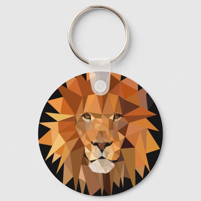 Polygon Lion Custom Key Ring (Front)