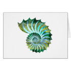 Polygon Mosaic Nautilus Shell Blue & Green