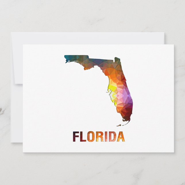 Polygon Mosaic State Map FLORIDA Invitation (Front)