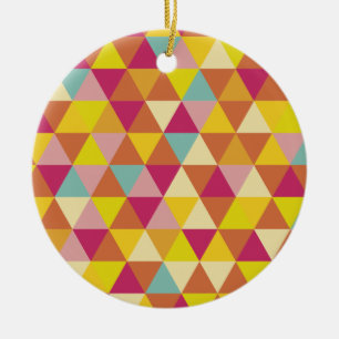 Polygon Multi color Triangles in Geometrical Shape Ceramic Tree Decoration