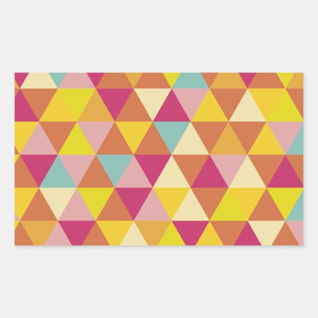 Polygon Multi colour Triangles in Geometrical Shap Rectangular Sticker (Front)