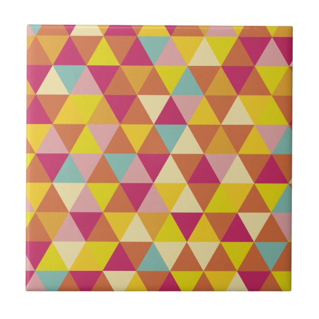 Polygon Multi colour Triangles in Geometrical Shap Tile (Front)