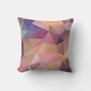 Polygon pink purple yellow background . cushion