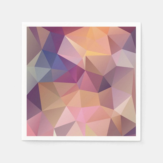 Polygon pink purple yellow background . napkin (Front)