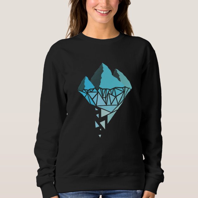 Polygon Poly Mountains Triangle Style Hiking Campi Sweatshirt (Front)