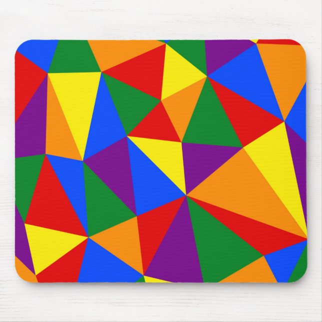 Polygon Rainbow Pattern Mouse Mat (Front)