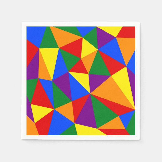 Polygon Rainbow Pattern Napkin (Front)