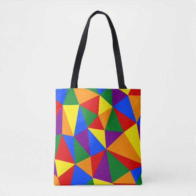 Polygon Rainbow Pattern Tote Bag (Front)