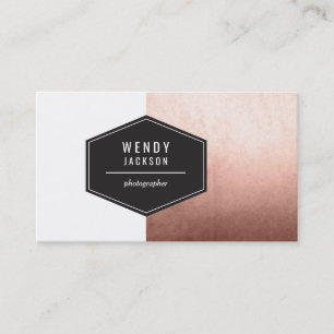 Polygon Rose Gold Business Card