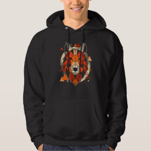 Polygon Wolf Moon Or Polygon Dog Wolf Dad Dog Poly Hoodie