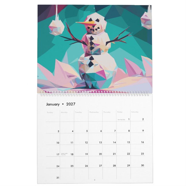 Polygonal Art Calendar (Jan 2027)