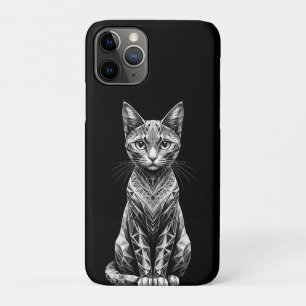 Polygonal Artwork of a Cat Showing Geometric Desig iPhone 11 Pro Case