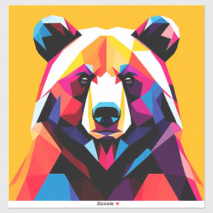 Polygonal Bear with Abstract Style