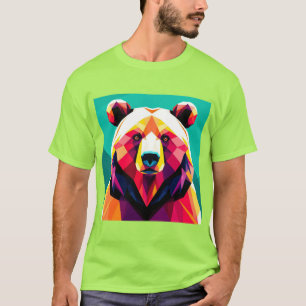 Polygonal Bear with Abstract Style T-Shirt