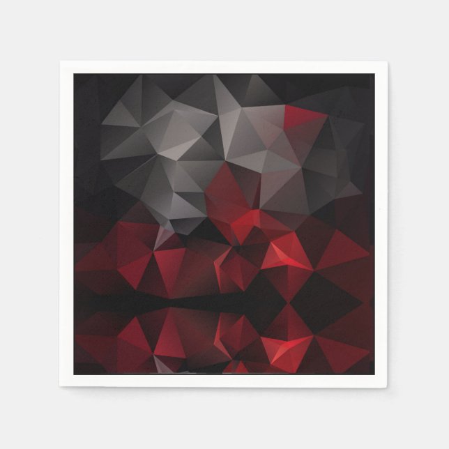 Polygonal , black and red napkin (Front)