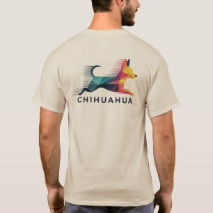 Polygonal Chihuahua Yellow and Blue T-Shirt
