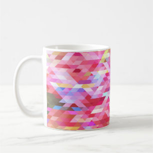 Polygonal digital, pink abstract vintage. coffee mug