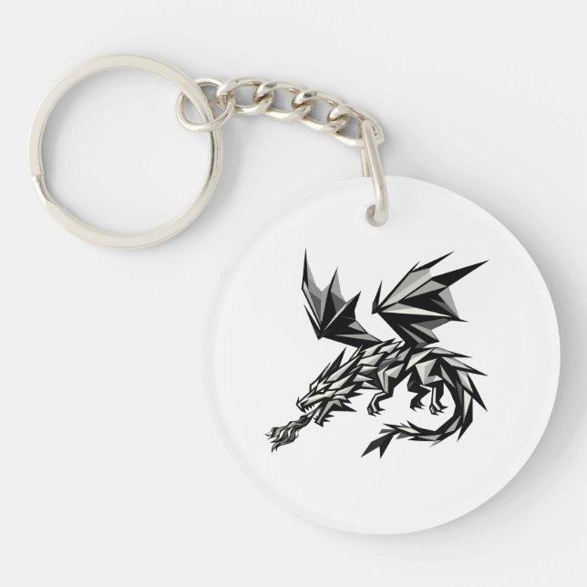 Polygonal Dragon Key Ring (Front)