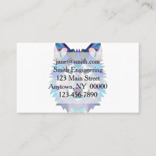 Polygonal geometric wolf head business card
