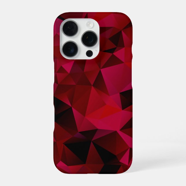 Polygonal geometrical triangles red print iPhone case (Back)