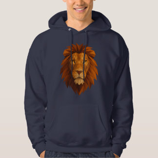 Polygonal Lion Head – Geometric Power Design for M Hoodie