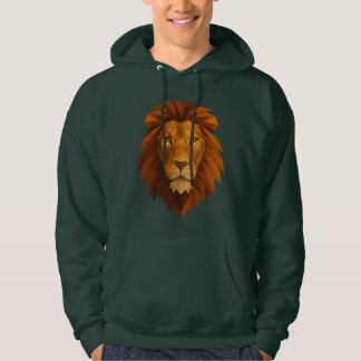 Polygonal Lion Head – Geometric Power Design for M Hoodie