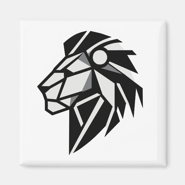 Polygonal lion Head Magnet (Front)